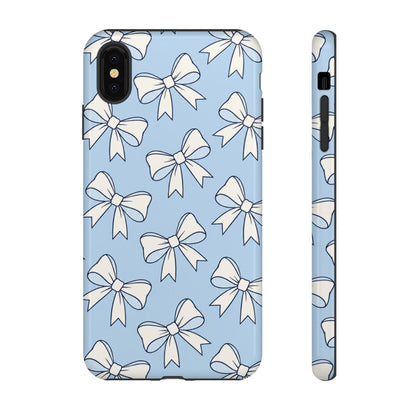 Chic Powder Blue Bow Pattern Phone Case