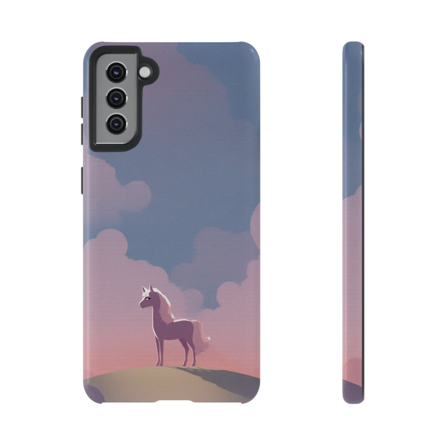 Samsung Galaxy S21 Plus / Glossy Phone Case - Pony & Cloud Design Phone Case