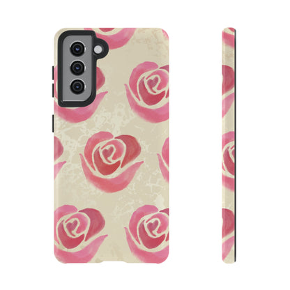 Samsung Galaxy S21 / Glossy Phone Case - ’Pink Rose Pattern’ Phone Case