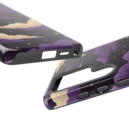 Illustrated Purple Clouds & Stars Phone Case