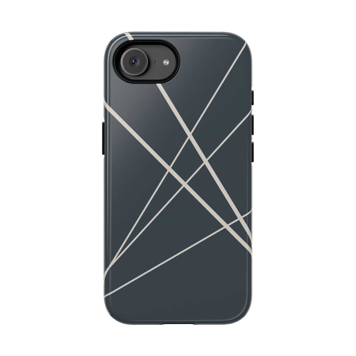 Abstract Blue with Beige Lines Phone Case - Blue Phone Case - iPhone 17e / Glossy