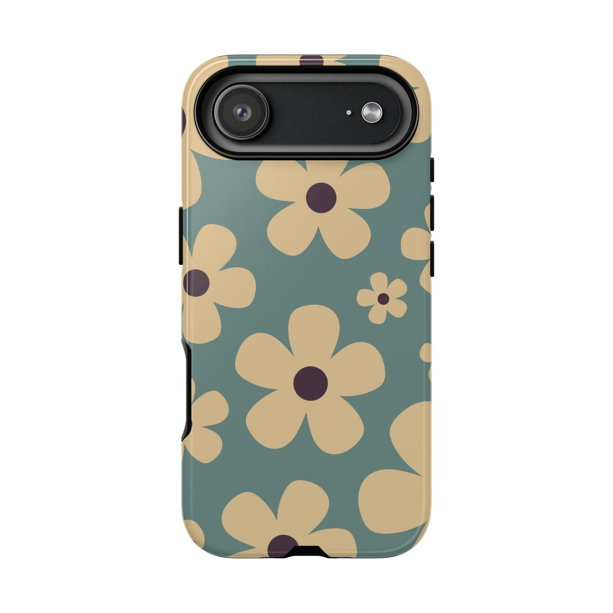 Cute Blue & Cream Daisy Pattern Phone Case - Blue Phone Case - iPhone 17 Air / Glossy