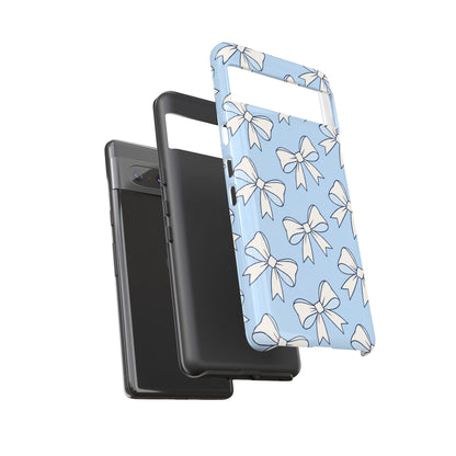Chic Powder Blue Bow Pattern Phone Case