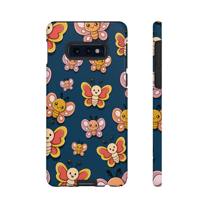 Dark Blue Butterfly Sticker Design Phone Case - Blue Phone Case - Samsung Galaxy S10E / Glossy