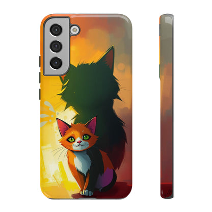 Samsung Galaxy S22 Plus / Glossy Phone Case - Acrylic Style Shadow Cat Design Phone Case