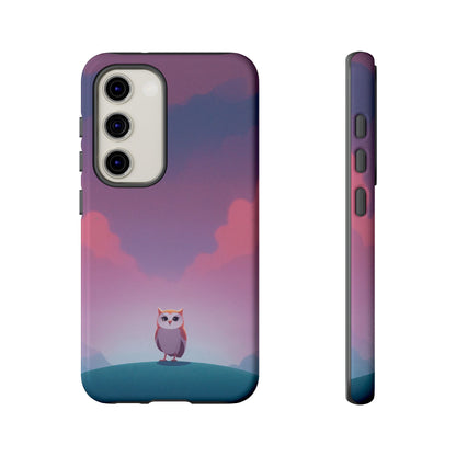 Samsung Galaxy S23 / Glossy Phone Case - Watercolour Owl & Cloud Design Phone Case