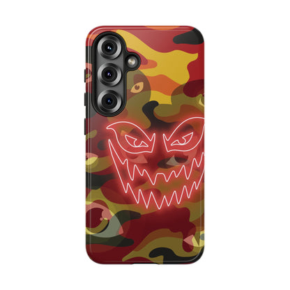 Inferno Neon Face Camo Phone Case - Red Phone Case - Samsung Galaxy S25 / Glossy