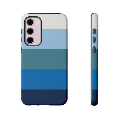 Blue and White Stripe Pattern Phone Case - Blue Phone Case - Samsung Galaxy S23 Plus / Glossy