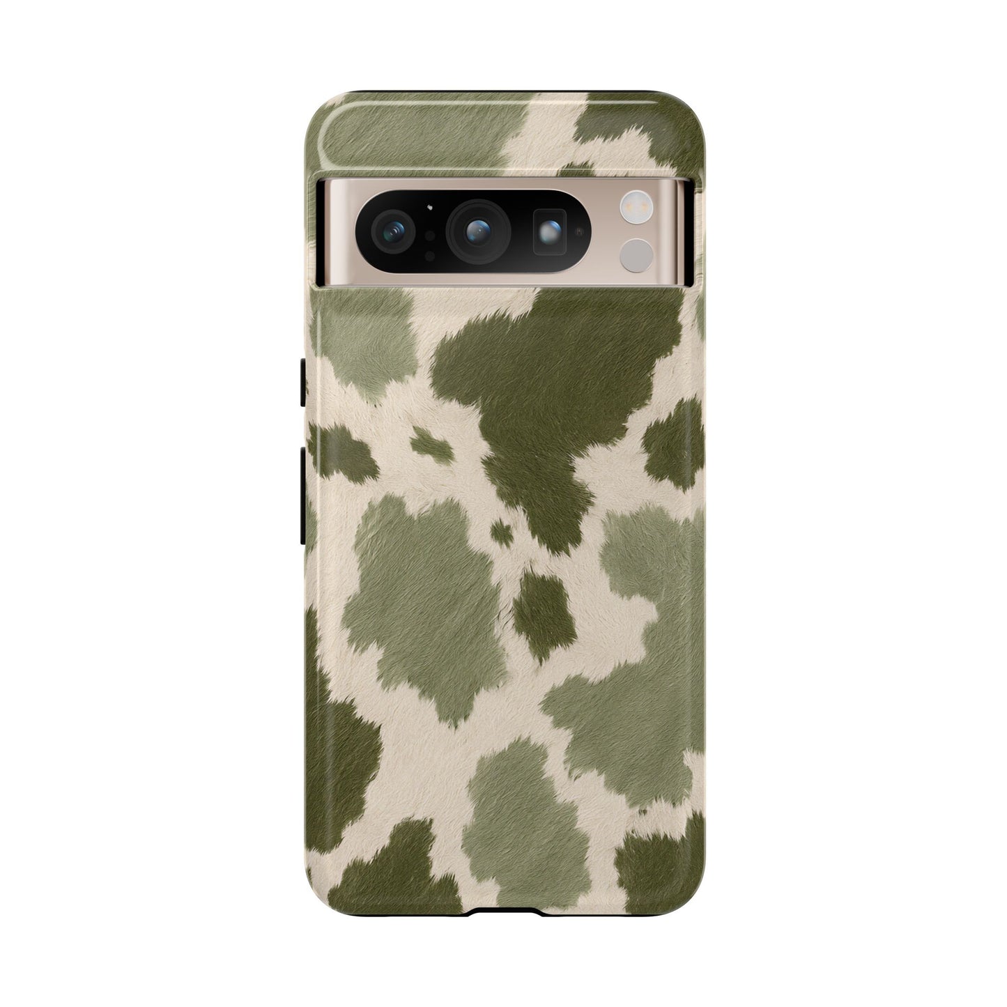 Stylish Olive Green Cow Print Phone Case