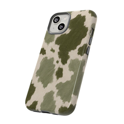 Stylish Olive Green Cow Print Phone Case