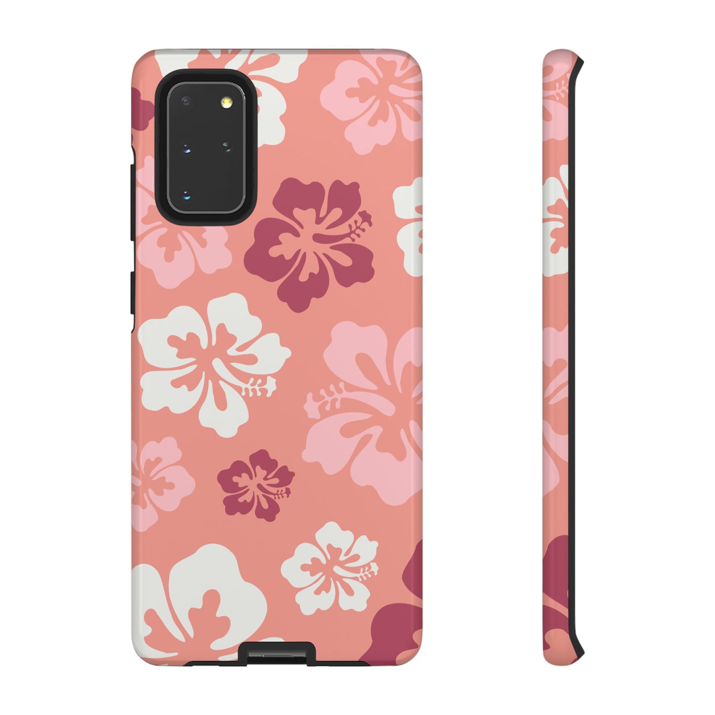 Samsung Galaxy S20+ / Glossy Phone Case - ’Pink Hibiscus Retro Pattern #3’ Phone Case