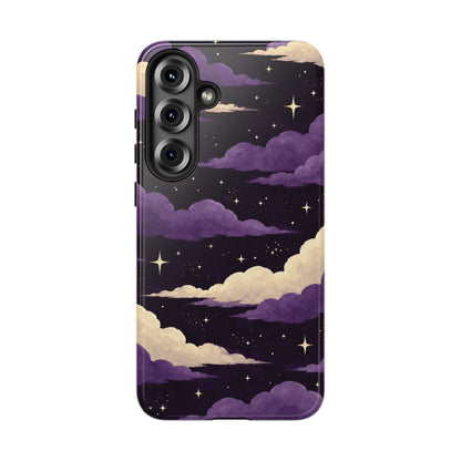 Illustrated Purple Clouds & Stars Phone Case