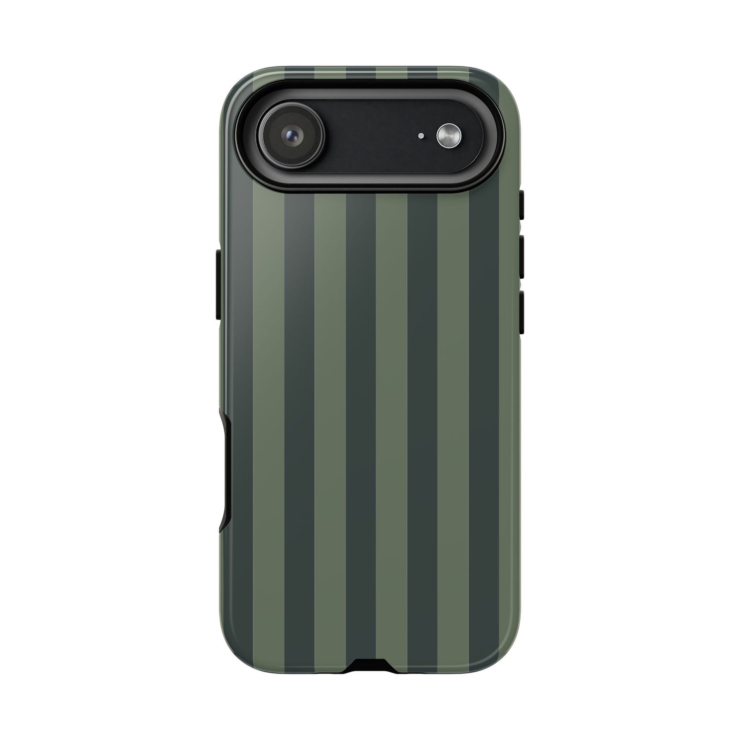 iPhone 17 Air / Glossy Phone Case - ’Dark Green Stripe Pattern’ Phone Case
