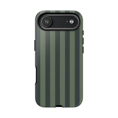 iPhone 17 Air / Glossy Phone Case - ’Dark Green Stripe Pattern’ Phone Case