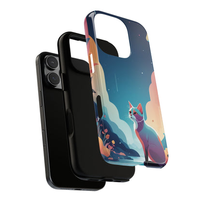 Stylised Cat Design Phone Case - Multicolor Phone Case