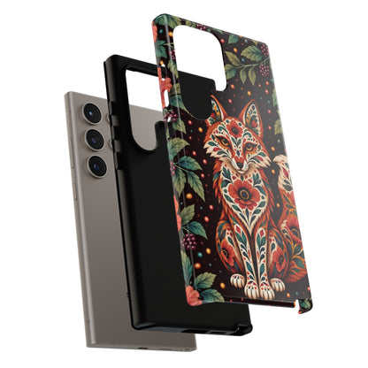 Vibrant Terracotta and Teal Calavera Fox Phone Case - Multicolor Phone Case