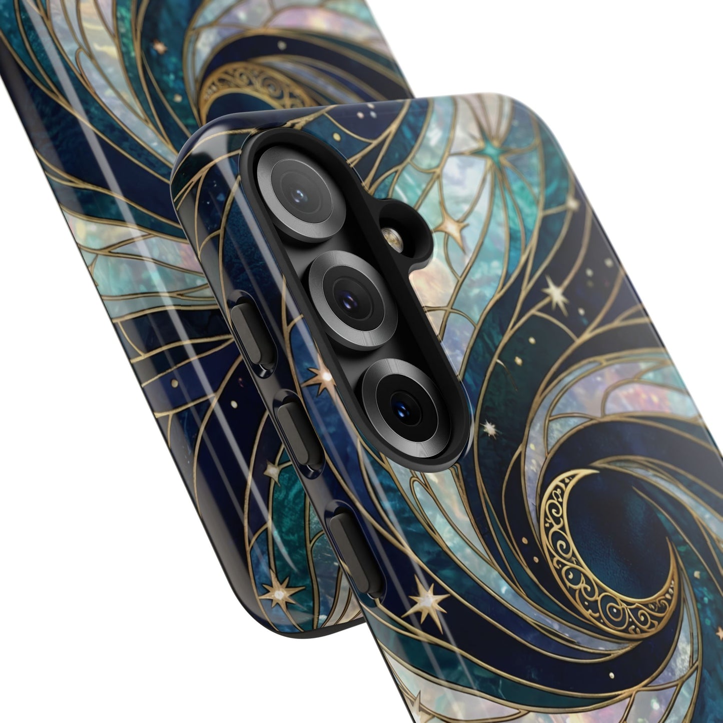 Elegant Navy & Teal Celestial Swirl Phone Case