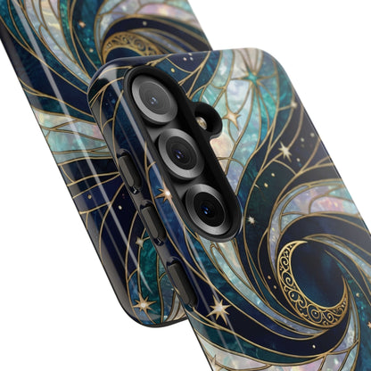 Elegant Navy & Teal Celestial Swirl Phone Case