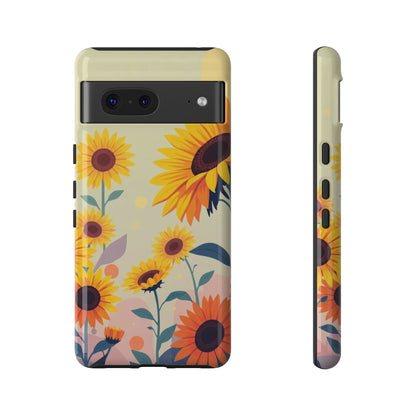 Modern Flat Sunflower Design Phone Case - Multicolor Phone Case - Google Pixel 7 / Glossy