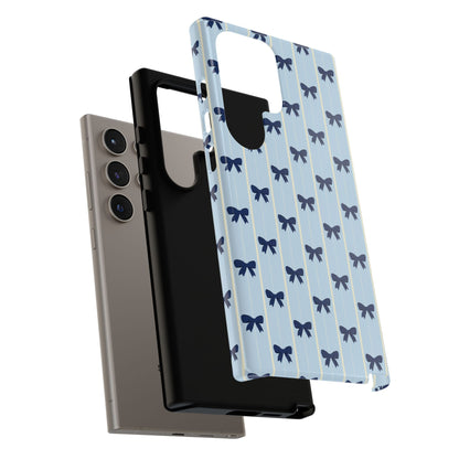 Retro Navy Blue Bow Pattern Phone Case