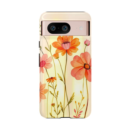 Google Pixel 8 / Glossy Phone Case - Watercolour Bunch of Wildflowers Design Phone Case