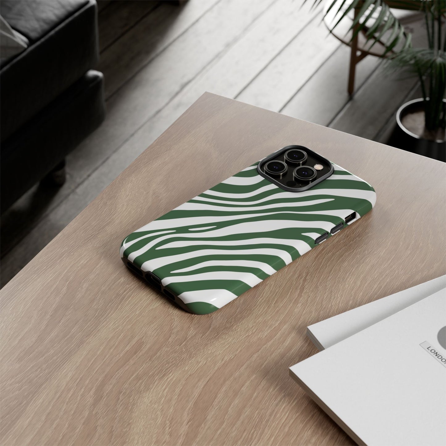 Modern Sage Zebra Print Phone Case