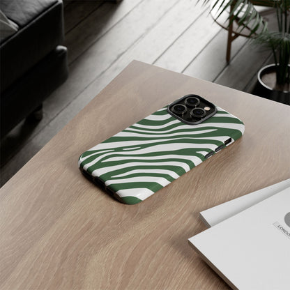 Modern Sage Zebra Print Phone Case