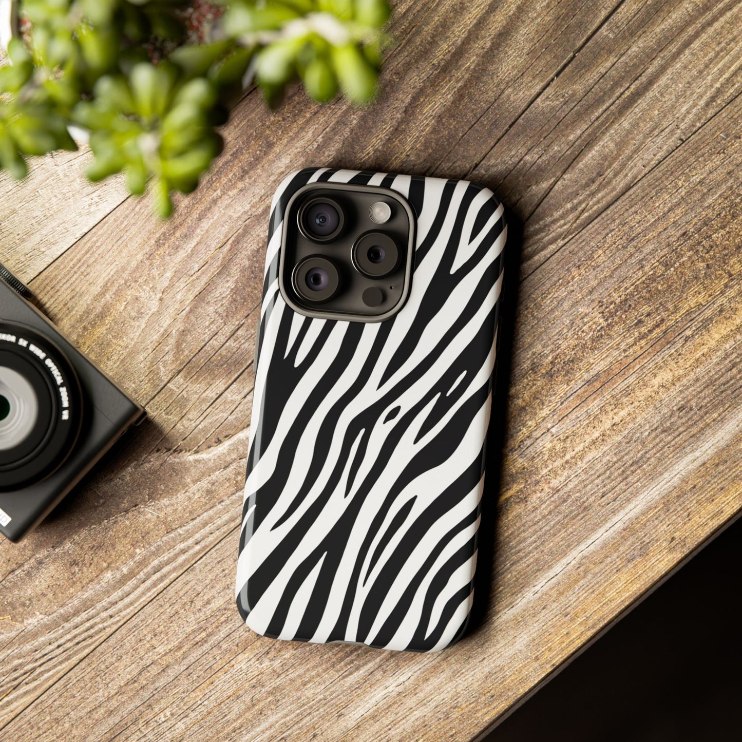 Monochrome Tiger Print Phone Case