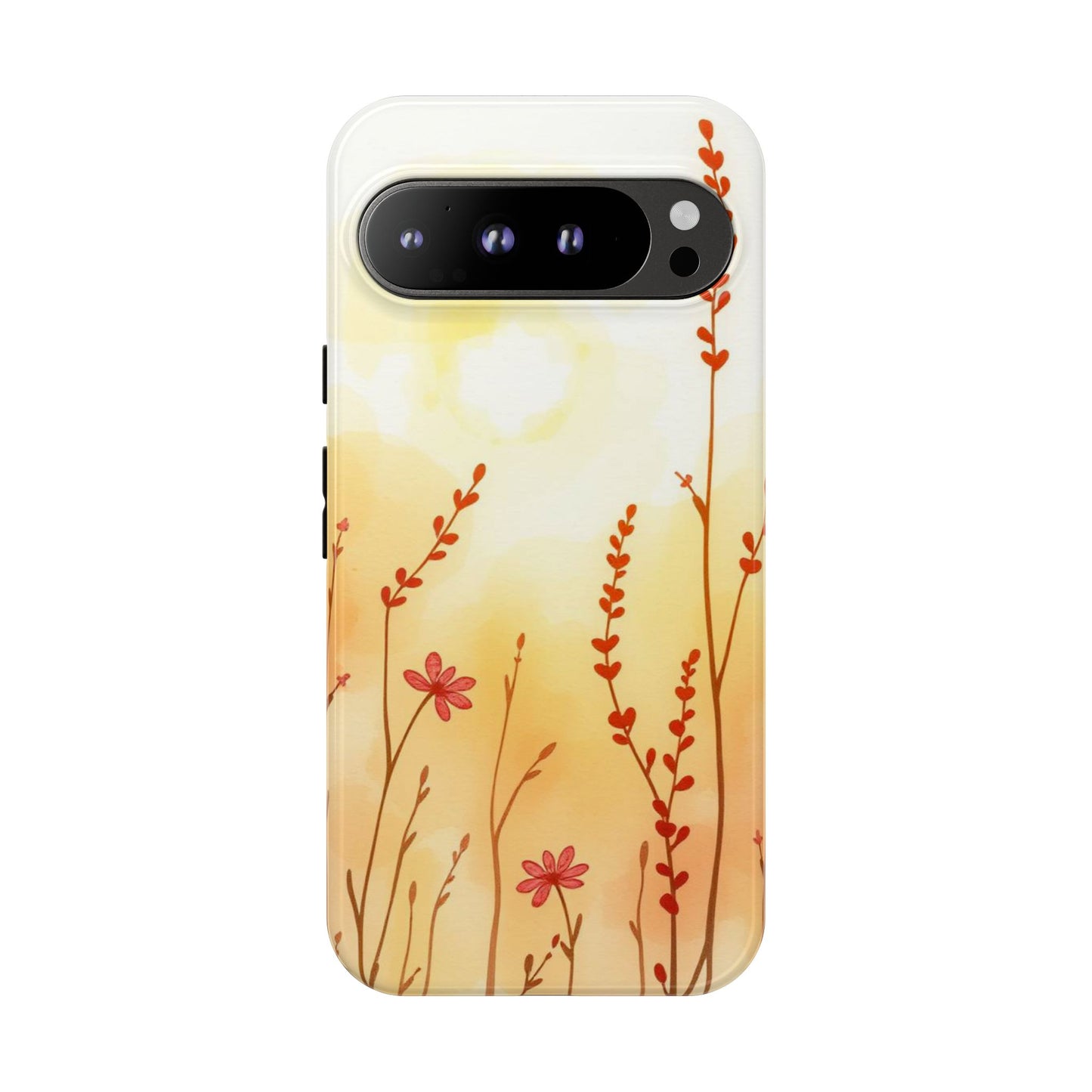 Google Pixel 9 Pro XL / Glossy Phone Case - Boho Chic Watercolour Wildflower Dusk Pattern Phone Case