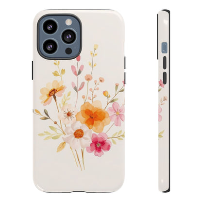 iPhone 13 Pro Max / Glossy Phone Case - Boho Chic Watercolour Flower Pattern Phone Case