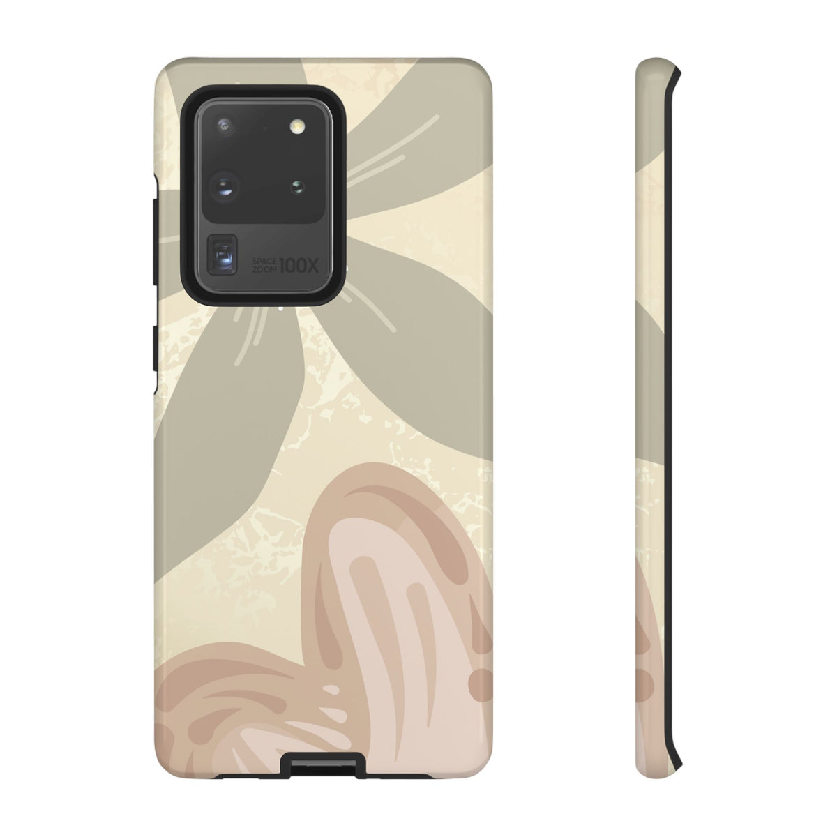 Hibiscus Heart Pattern Phone Case - Beige Phone Case - Samsung Galaxy S20 Ultra / Glossy