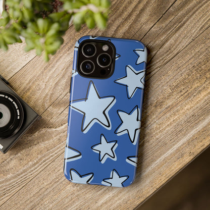 Cobalt Blue Doodle Star Phone Case