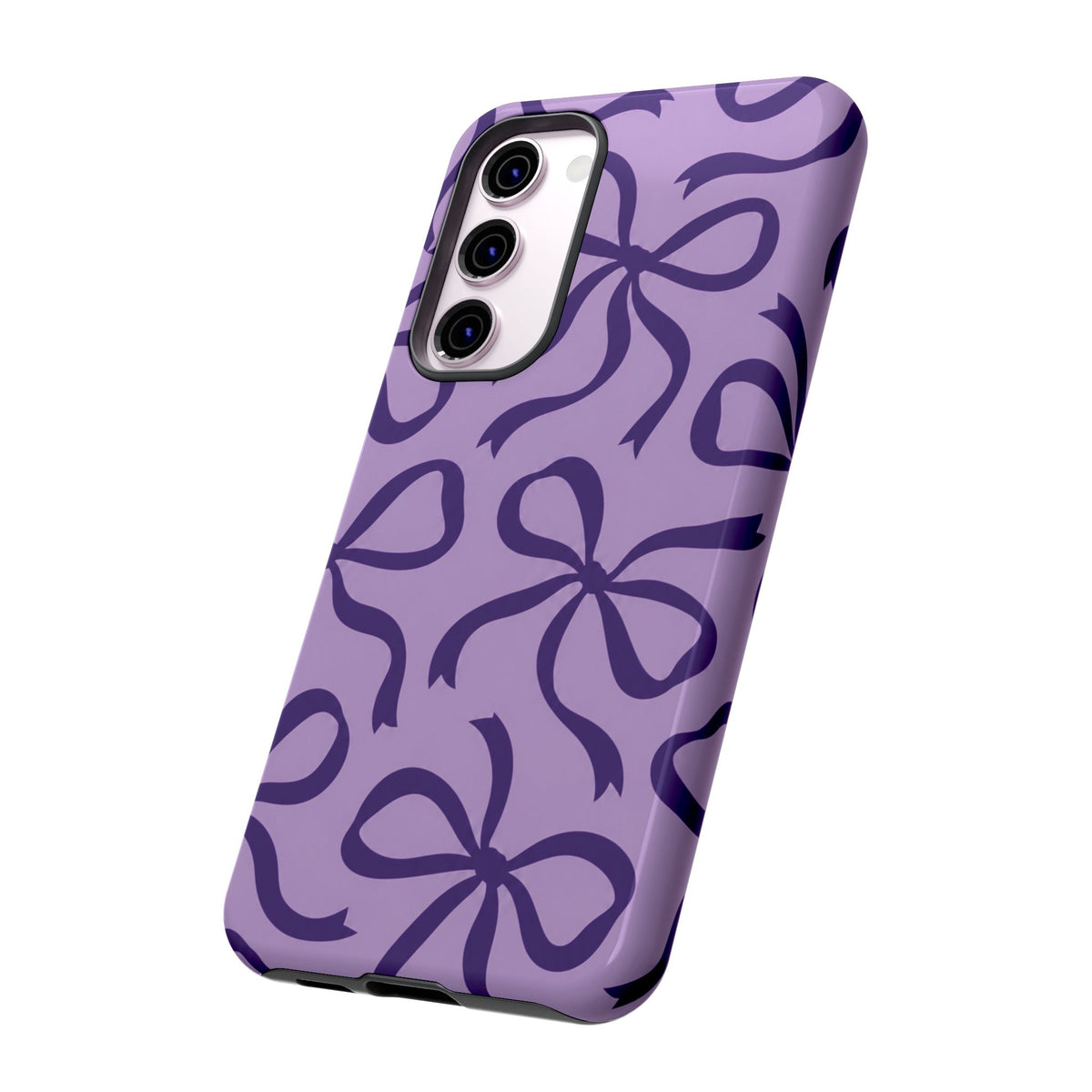 Bold Lilac and Deep Purple Bow Pattern Phone Case