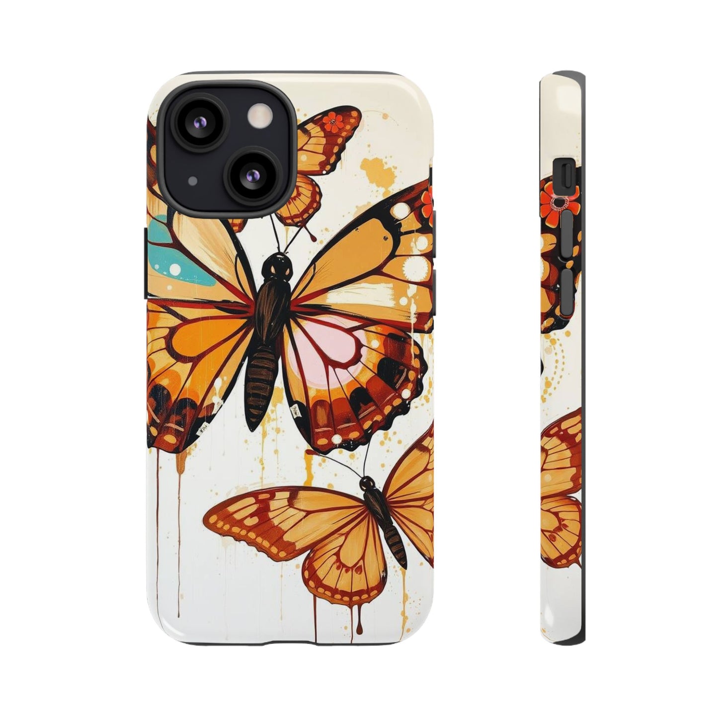 iPhone 13 Mini / Glossy Phone Case - Abstract Butterflies Design Phone Case