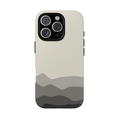 Ivory Abstract Waves Protective Phone Case - White Phone Case - iPhone 16 Pro / Glossy
