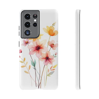 Samsung Galaxy S21 Ultra / Glossy Phone Case - Boho Chic Watercolour Blooms Design Phone Case