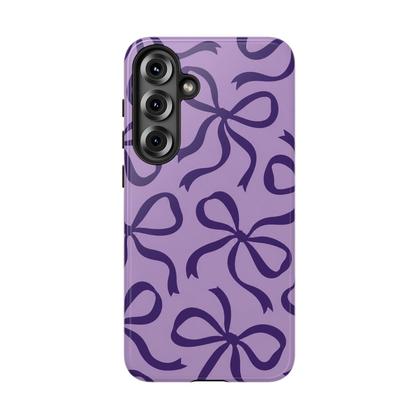 Bold Lilac and Deep Purple Bow Pattern Phone Case