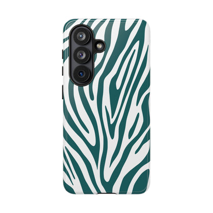 Graphic Teal Tiger Print Phone Case