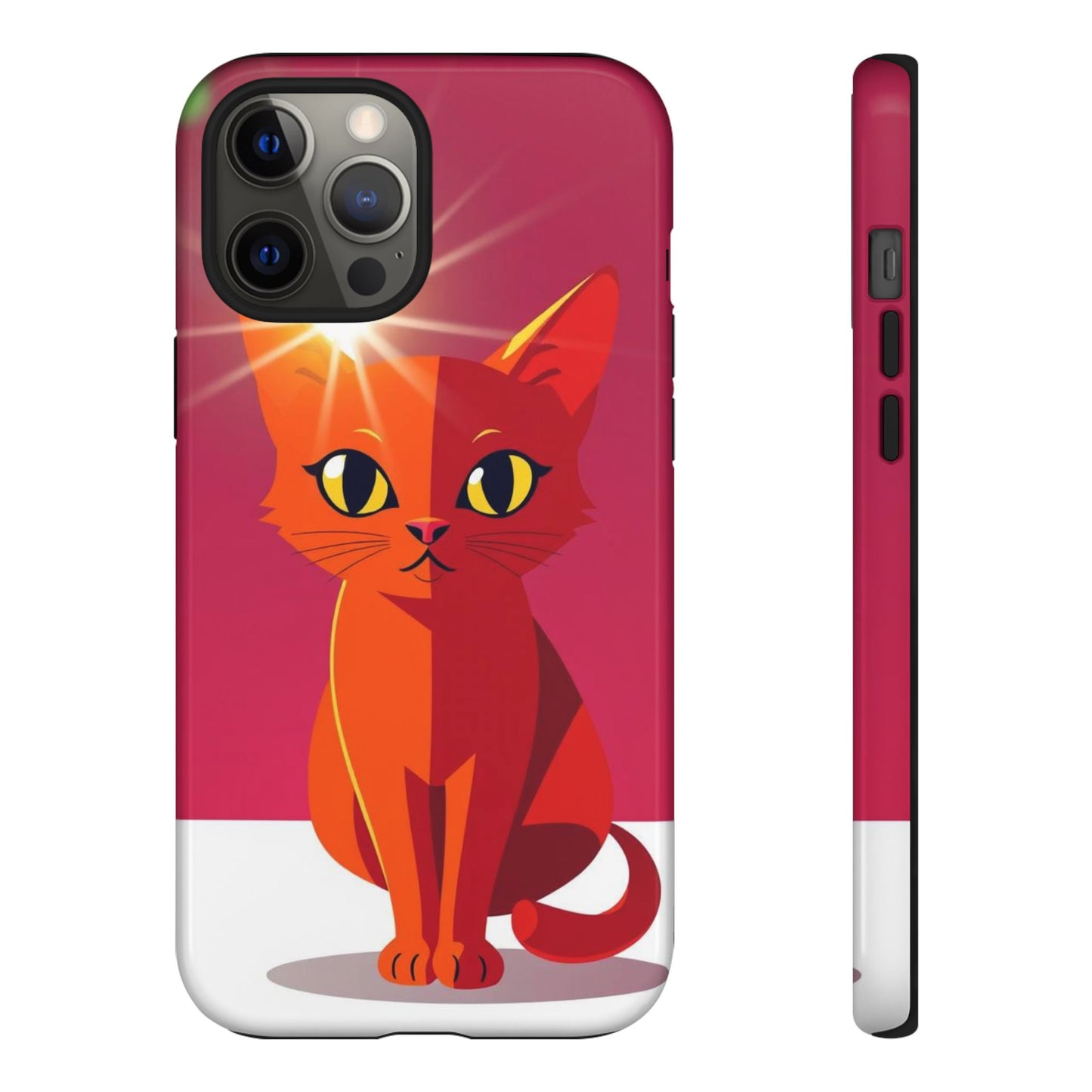 iPhone 12 Pro Max / Glossy Phone Case - Flashing Cat Design Phone Case