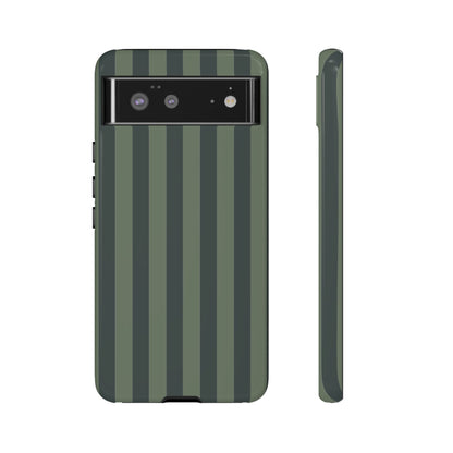 Google Pixel 6 / Glossy Phone Case - ’Dark Green Stripe Pattern’ Phone Case