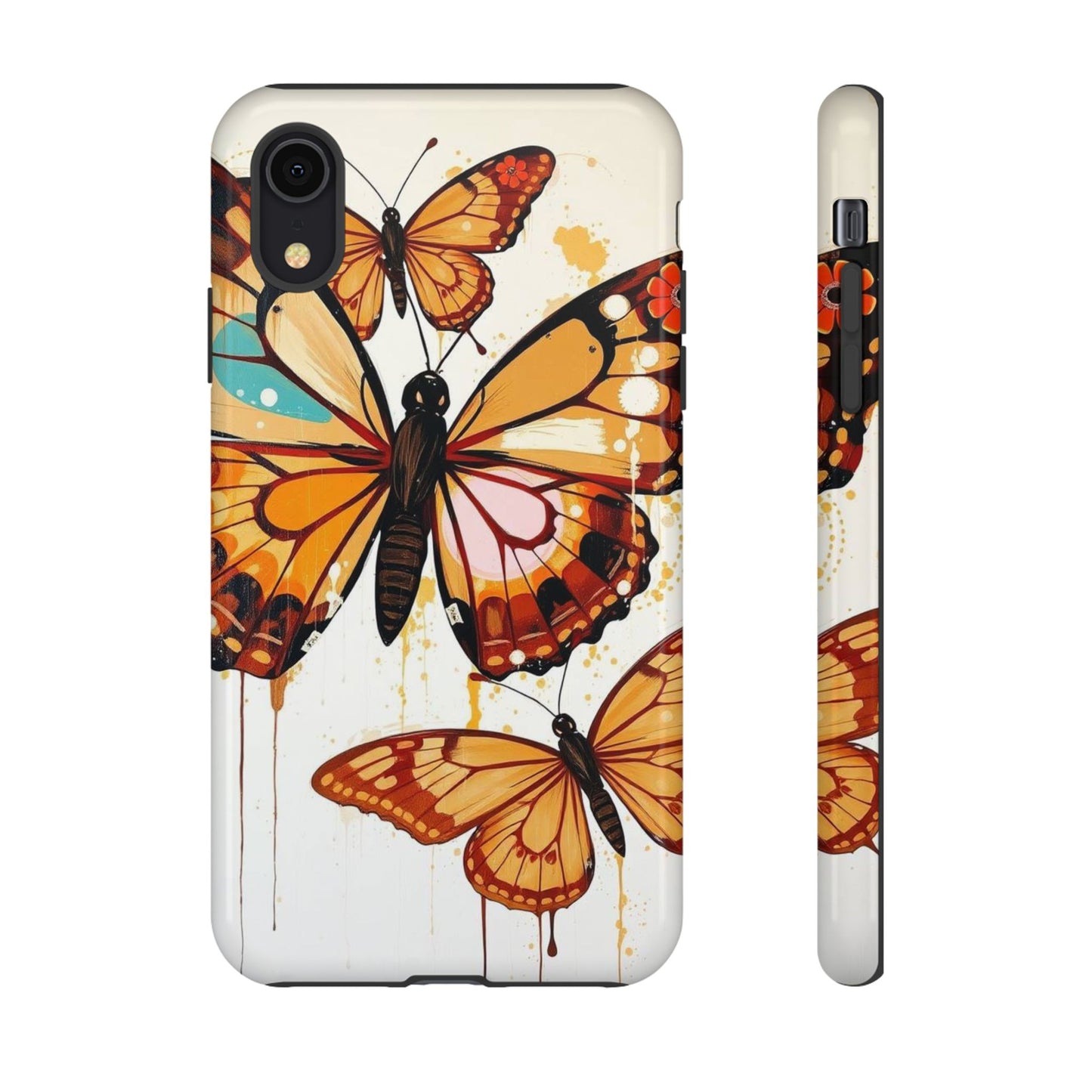 iPhone XR / Glossy Phone Case - Abstract Butterflies Design Phone Case