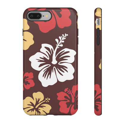 iPhone 8 Plus / Glossy Phone Case - ’Hibiscus Retro Pattern #2’ Phone Case