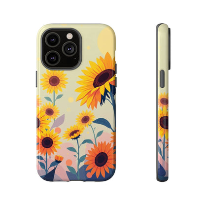iPhone 14 Pro Max / Glossy Phone Case - Modern Flat Sunflower Design Phone Case