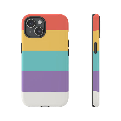 Pastel Rainbow Stripe Pattern Phone Case - Phone Case - iPhone 15 / Glossy