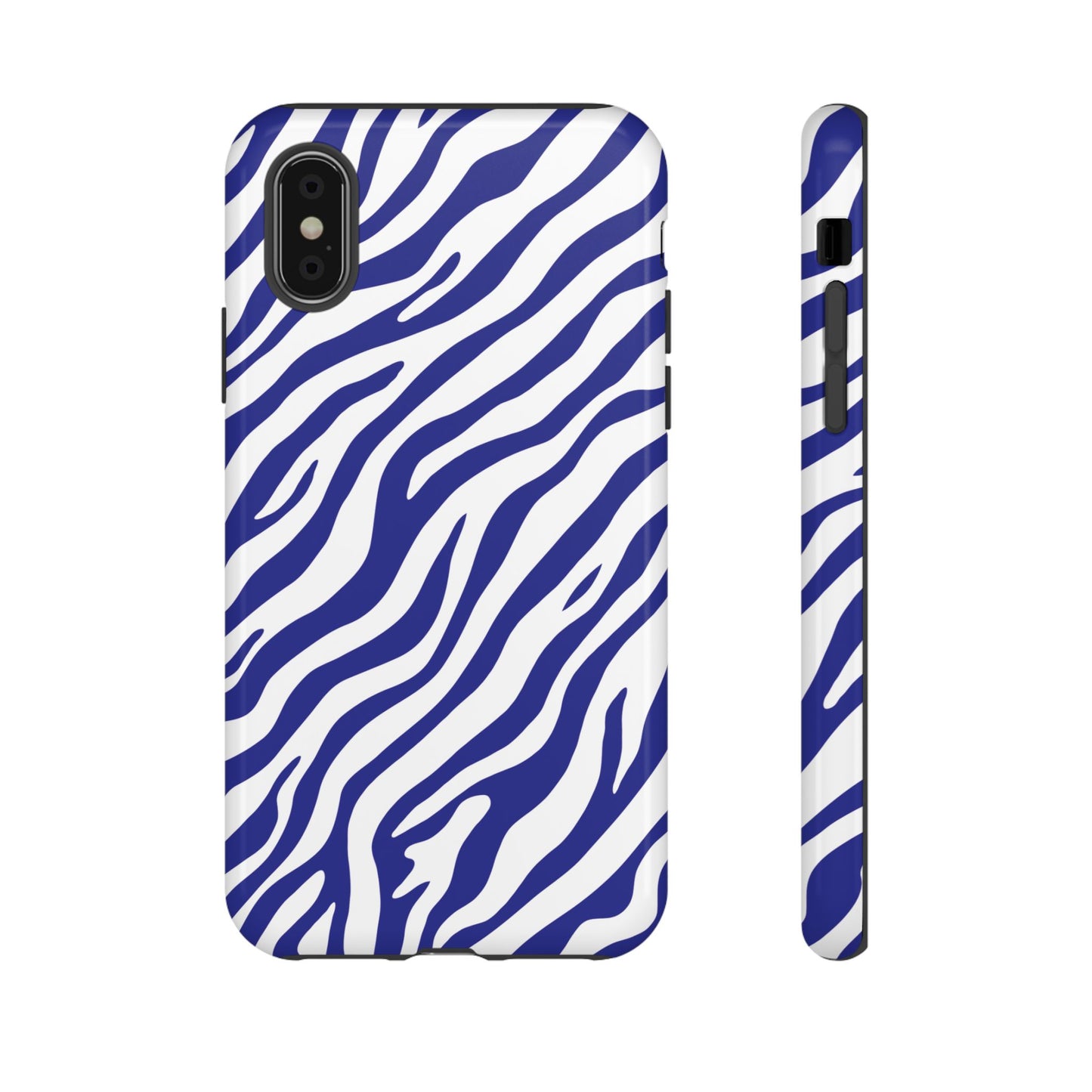 Stylish Electric Blue Zebra Print Phone Case