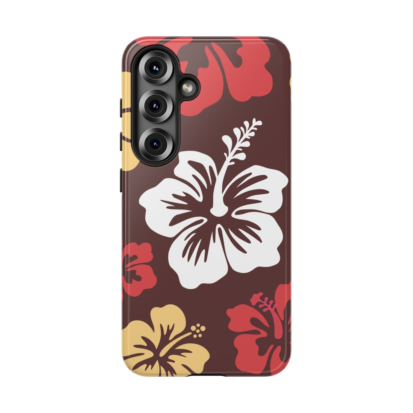 Samsung Galaxy S25 / Glossy Phone Case - ’Hibiscus Retro Pattern #2’ Phone Case