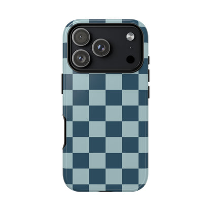 Blue Checked Pattern Phone Case - Blue Phone Case - iPhone 17 Pro / Glossy