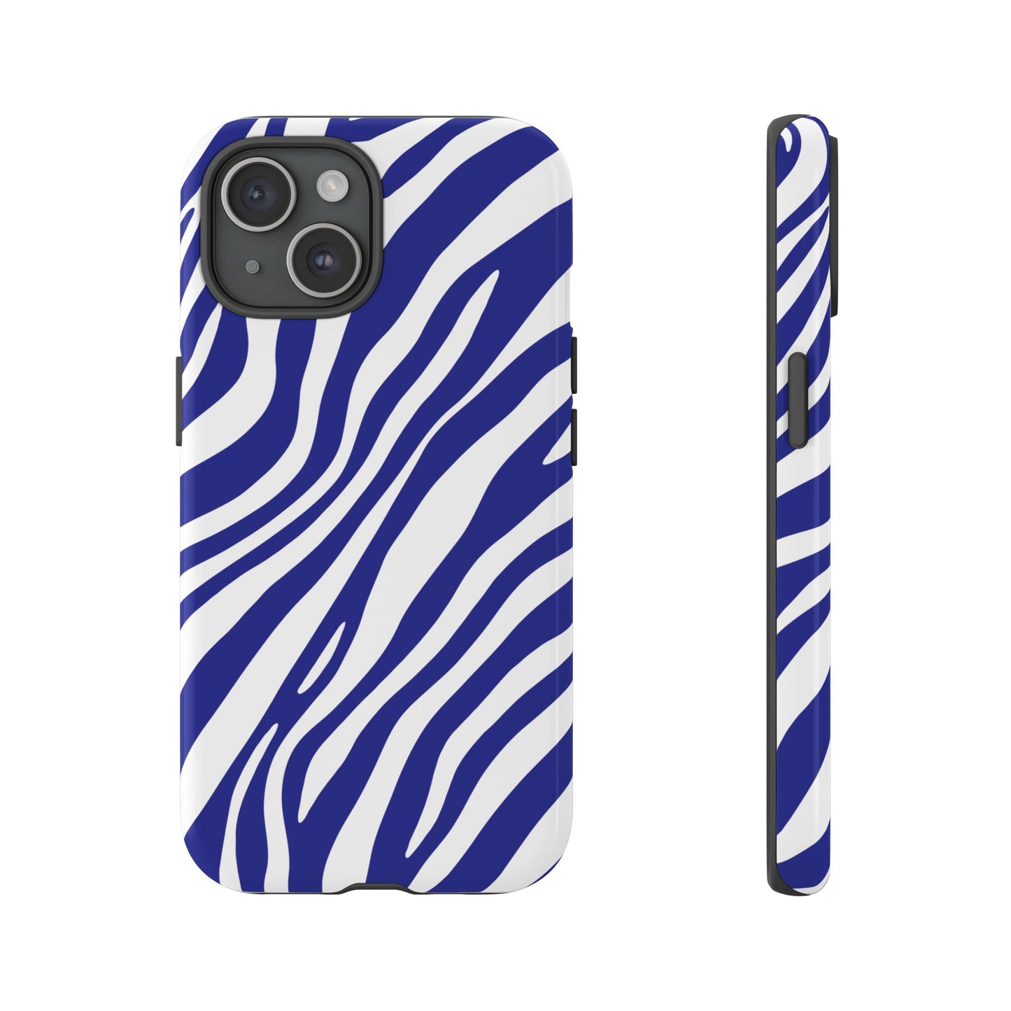 Modern Electric Blue Zebra Print Phone Case