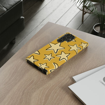 Golden Yellow Doodle Star Phone Case