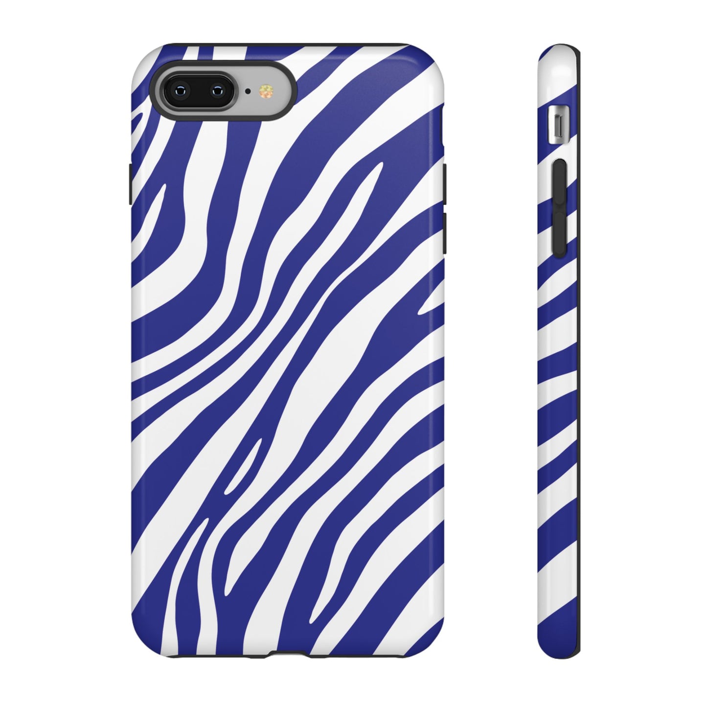 Modern Electric Blue Zebra Print Phone Case